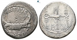 Mark Antony 32-31 BC. Mint moving with Antony. Denarius AR
