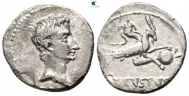Augustus 27 BC-AD 14. Struck 18-16 BC. Colonia Patricia. Denarius AR