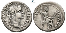 Tiberius AD 14-37. Lugdunum (Lyon). Denarius AR