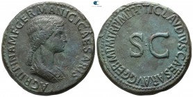 Agrippina I (sister-in-law of Claudius I) AD 33. Rome. Sestertius Æ