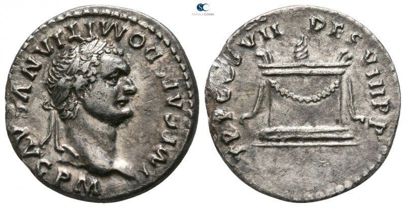 Domitian AD 81-96. Rome
Denarius AR

16mm., 3,04g.

IMP CAES DOMITIANVS AVG...
