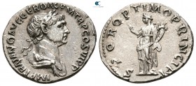 Trajan AD 98-117. Struck AD 113/4. Rome. Denarius AR