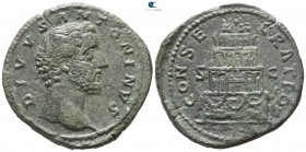 Divus Antoninus Pius AD 161. Struck circa AD 179-180. Rome. Sestertius Æ