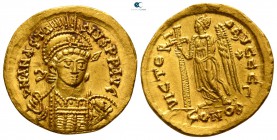 Anastasius I AD 491-518. Struck circa AD 492-507. Constantinople. 3rd officina. Solidus AV