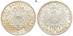 Germany. Lübeck.  AD 1871-1918. 2 Mark 1906