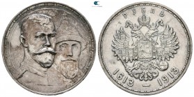 Russia. Nicholas II AD 1894-1917. 300 years Romanov. Rubel 1913