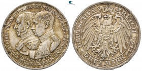 Germany. Friedrich Franz IV AD 1901-1918. 100 years of duchy. 3 Mark 1915
