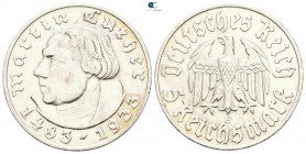 Germany . Muldenhütten.  AD 1933-1945. 3. Reich. 5 Reichsmark 1933 E