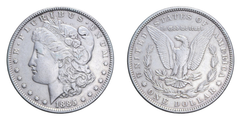 AMERICA DOLLARO 1885 MORGAN AG. 26,60 GR. BB+