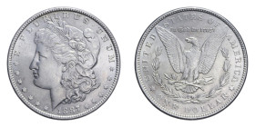 AMERICA DOLLARO 1887 MORGAN AG. 26,78 GR. SPL/SPL+(SEGNETTI)