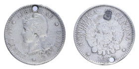 ARGENTINA 10 CENT. 1882 AG. 2,42 GR. MB-BB (FORO)