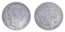 AUSTRIA FRANCESCO GIUSEPPE I 1 FIORINO 1861 A AG. 12,09 GR. qBB