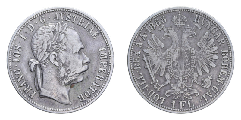 AUSTRIA FRANCESCO GIUSEPPE I 1 FIORINO 1888 AG. 12,13 GR. BB