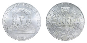 AUSTRIA 100 SCHILLING 1975 AG. 23,80 GR. FDC (SEGNETTI AL TAGLIO)