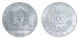 AUSTRIA 100 SCHILLING 1975 AG. 24,06 GR. FDC