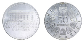 AUSTRIA 50 SCHILLING 1966 AG. 20,01 GR. qFDC/FDC (SEGNETTI)