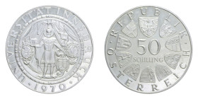 AUSTRIA 50 SCHILLING 1970 AG. 20,09 GR. PROOF