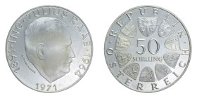 AUSTRIA 50 SCHILLING 1971 AG. 20,08 GR. PROOF (PATINATA)