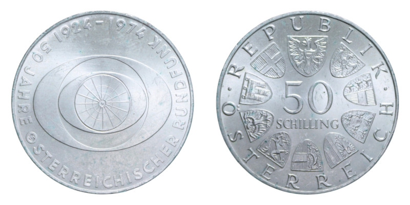 AUSTRIA 50 SCHILLING 1974 AG. 20,24 GR. FDC (SEGNETTI)