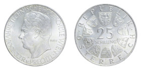 AUSTRIA 25 SCHILLING 1965 AG. 13,04 GR. FDC (SEGNETTI)