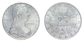 AUSTRIA 25 SCHILLING 1967 AG. 12,94 GR. qSPL/SPL+ (SEGNETTI)