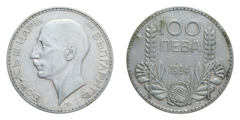 BULGARIA 100 LEVA 1934 AG. 19,92 GR. BB+ (PATINATA)