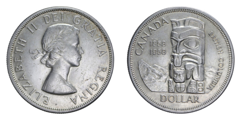 CANADA 1 DOLLARO 1958 AG. 23,26 GR. BB-SPL