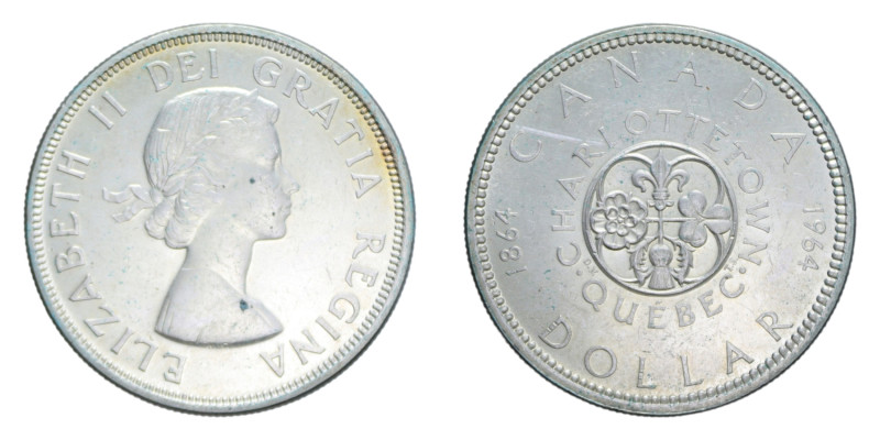 CANADA 1 DOLLARO 1964 AG. 23,54 GR. BB-SPL/SPL (SEGNETTI)