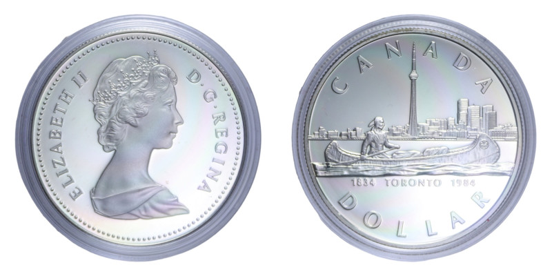 CANADA 1 DOLLARO 1984 AG. 23,32 GR. IN COFANETTO PROOF