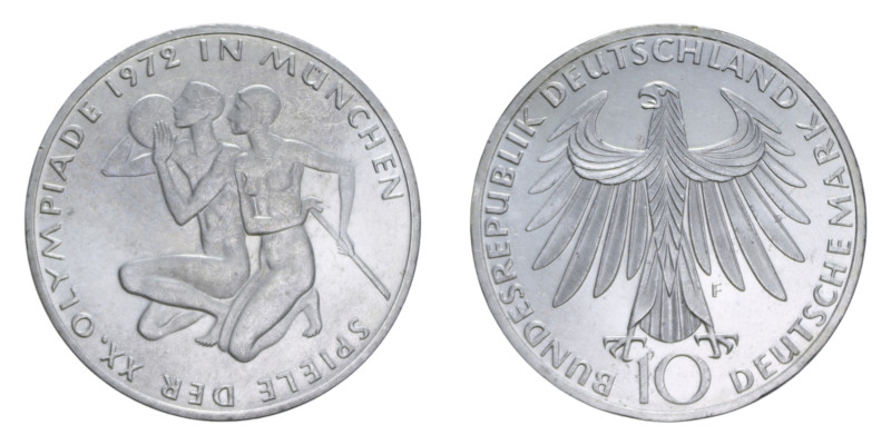 GERMANIA 10 MARK 1972 F AG. 15,5 GR. FDC (SEGNETTI)