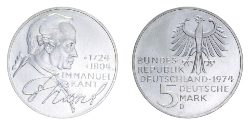 GERMANIA 5 MARK 1974 D AG. 11,2 GR. FDC (SEGNETTI)