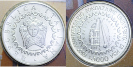 5000 LIRE 1993 UNIVERSITA' DI PISA AG. 18 GR. IN FOLDER FDC