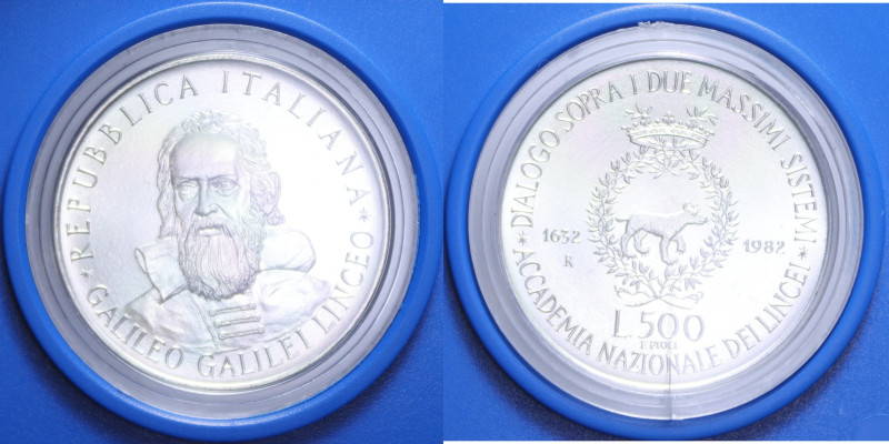 500 LIRE 1982 G. GALILEI AG. 11 GR. IN CONFEZIONE FDC