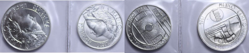 1000 + 500 LIRE 1986 DITTICO AG. 14,6+11 GR. IN COFANETTO FDC
