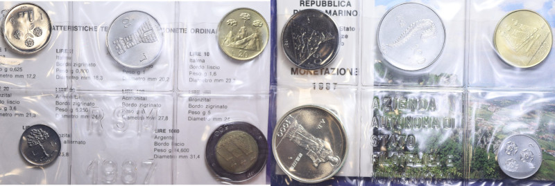 SERIE IN LIRE 1987 CON AG. IN ASTUCCIO FDC
