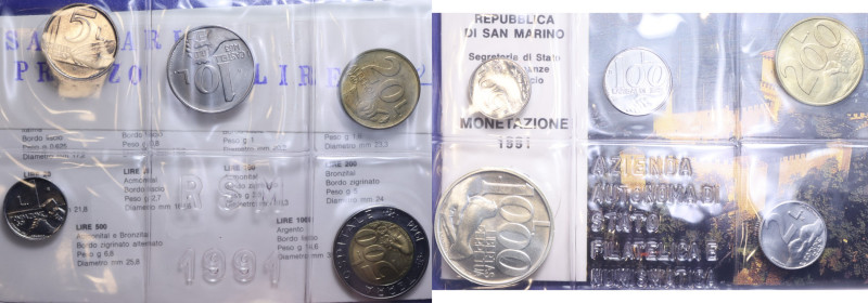 SERIE IN LIRE 1991 CON AG. IN ASTUCCIO FDC