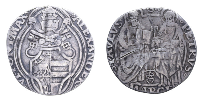 MARCA ANCONITANA (MACERATA O ANCONA), ALESSANDRO VI (1492-1503) GROSSO AG. 2,50 ...