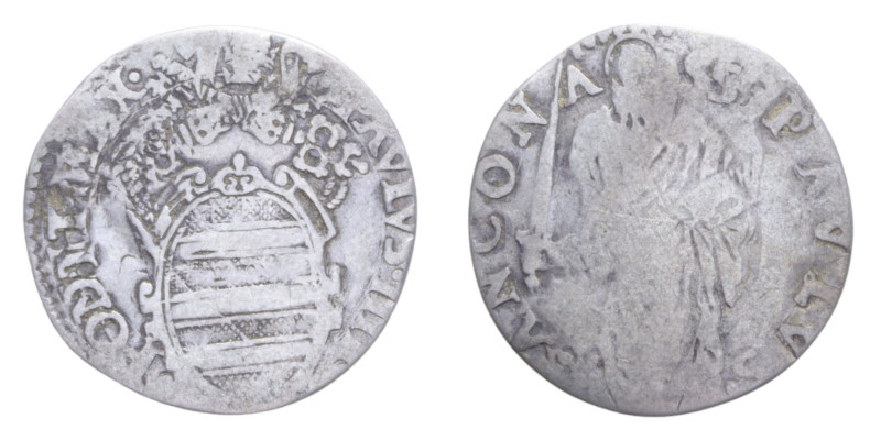 ANCONA PAOLO IV (1555-1559) GIULIO AG. 2,45 GR. MIR. 1034 C MB-BB