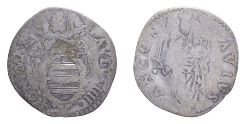 ANCONA PAOLO IV (1555-1559) GIULIO AG. 2,65 GR. MIR. 1034 C MB-BB