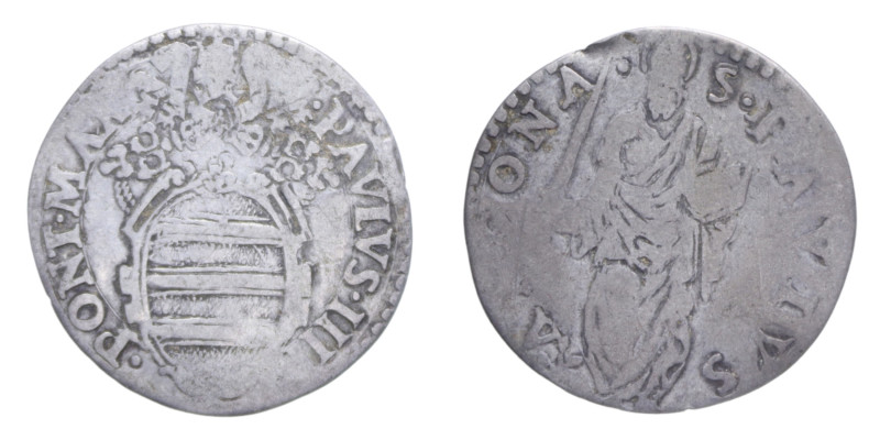 ANCONA PAOLO IV (1555-1559) GIULIO AG. 2,89 GR. MIR. 1034 C MB-BB