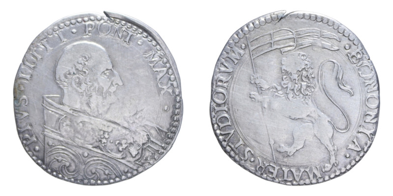 BOLOGNA PIO V (1566-1572) BIANCO AG. 4,81 GR. MIR. 1105 C qBB