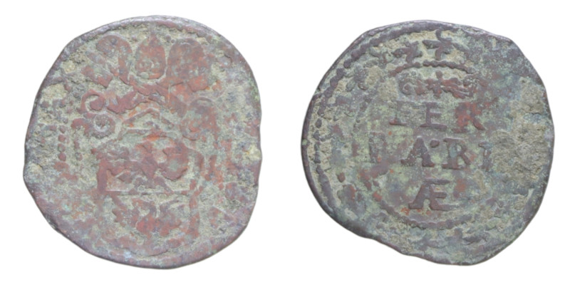 FERRARA PAOLO V (1605-1621) QUATTRINO CU. 2,81 GR. MIR 1611 C MB+