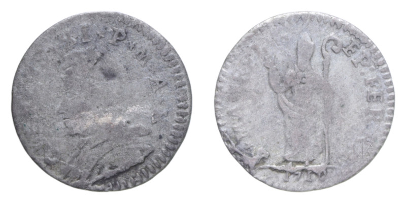 FERRARA CLEMENTE XI (1700-1721) MURAIOLA DA 2 BAIOCCHI 1710 MI. 1,31 GR. MIR. 23...