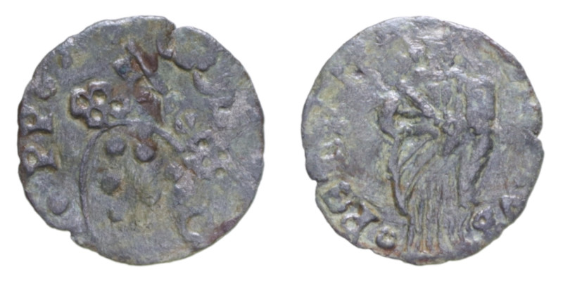 ROMA LEONE X (1513-1521) QUATTRINO MI. 0,73 GR. MIR. 639/3 C MB-BB