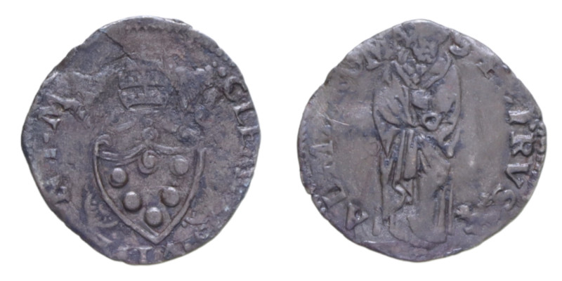 ROMA CLEMENTE VII (1523-1534) QUATTRINO MI. 0,71 GR. MIR. 815 NC BB