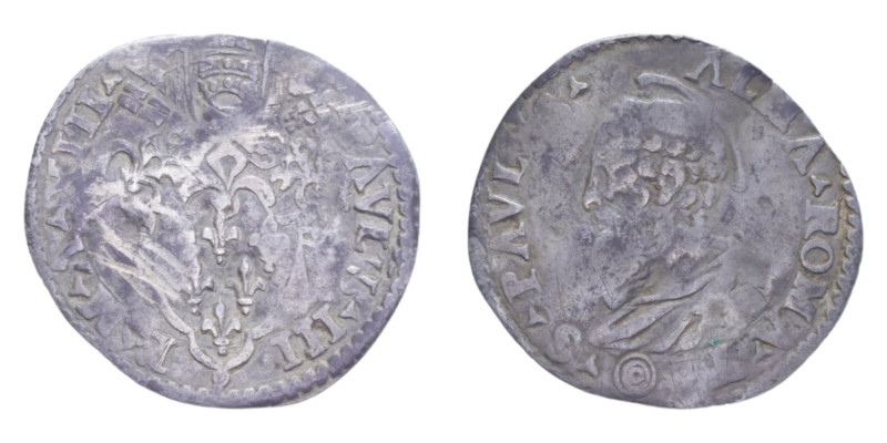 ROMA PAOLO III (1534-1549) GROSSO AG. 1,35 GR. MIR. 894 R qBB