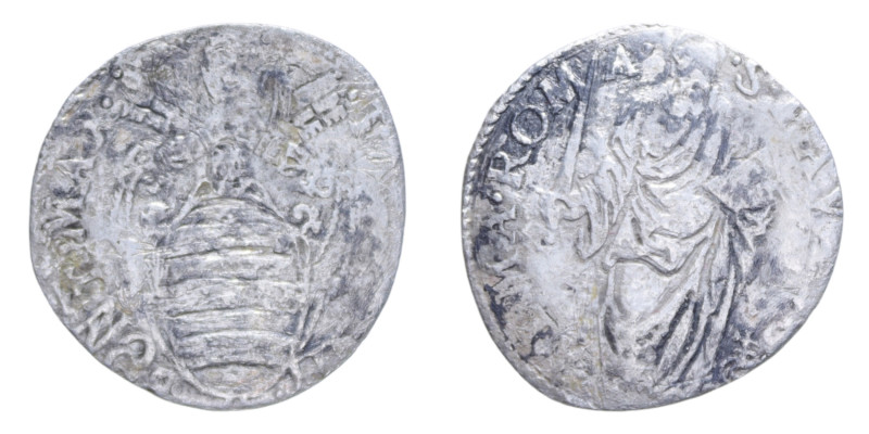 ROMA PAOLO IV (1555-1559) GIULIO AG. 2,01 GR. MIR. 1026/4 C MB-BB