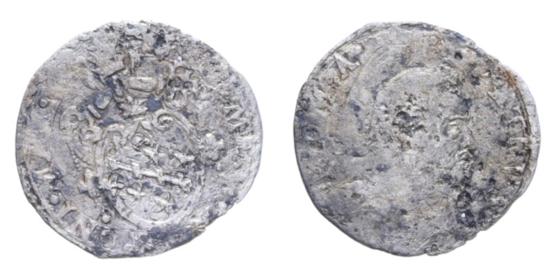 ROMA CLEMENTE VIII (1592-1605) MEZZO GROSSO AG. 0,56 GR. MIR. 1452 R MB+