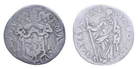 ROMA PAOLO V (1605-1621) TESTONE AN. VI AG. 9,25 GR. MIR. 1539/3 C qBB