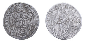 ROMA PAOLO V (1605-1621) TESTONE AN. VI AG. 9,33 GR. MIR. 1539/11 C BB
